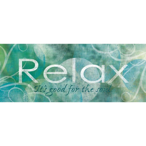 Relax Black Modern Wood Framed Art Print with Double Matting by Craven, Katrina