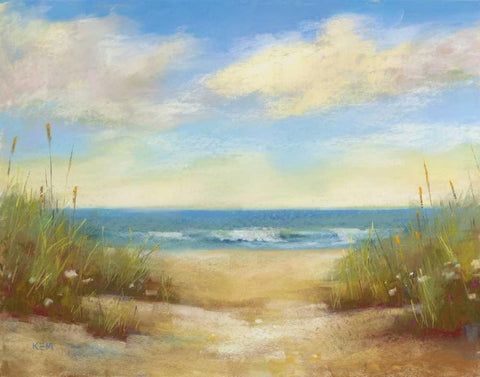 Serenity I White Modern Wood Framed Art Print with Double Matting by Margulis, Karen