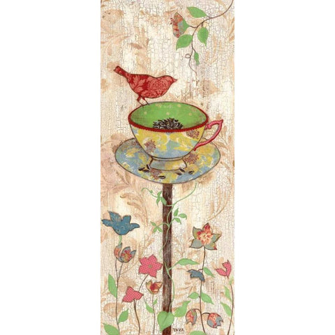 Garden Party II Gold Ornate Wood Framed Art Print with Double Matting by Tava Studios