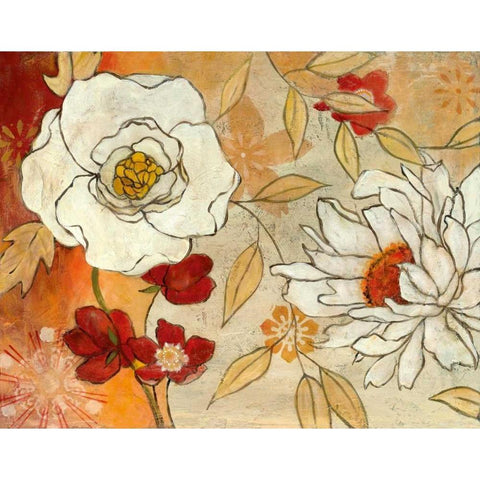 Lush Crimson I Gold Ornate Wood Framed Art Print with Double Matting by Robinson, Carol