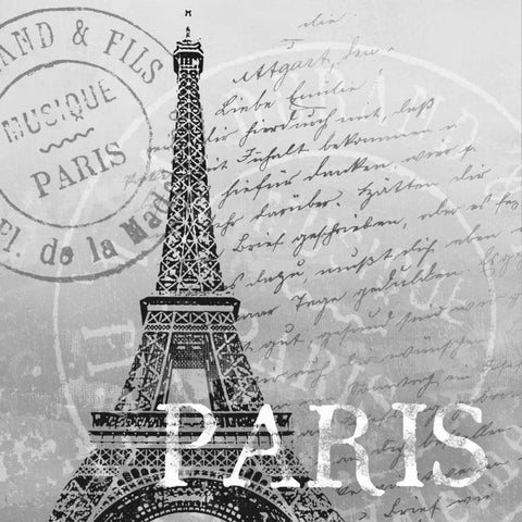 Paris Black Modern Wood Framed Art Print with Double Matting by Knutsen, Conrad