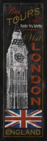 London Tours Black Ornate Wood Framed Art Print with Double Matting by Knutsen, Conrad