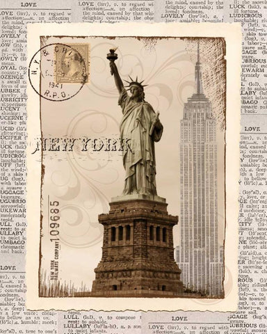 New York Memories White Modern Wood Framed Art Print with Double Matting by Craven, Katrina