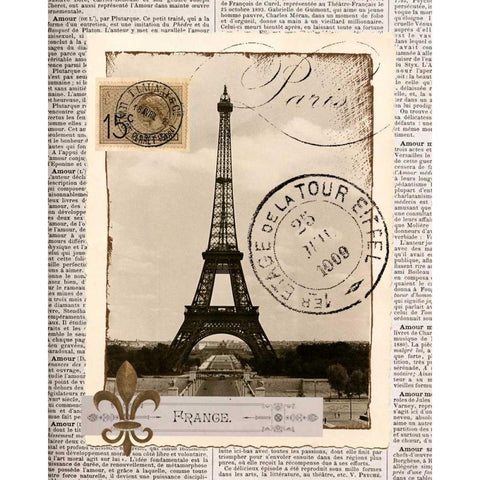 Paris Memories Gold Ornate Wood Framed Art Print with Double Matting by Craven, Katrina