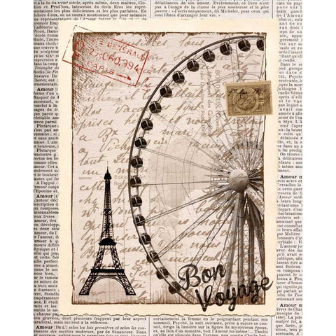 Bon Voyage White Modern Wood Framed Art Print by Craven, Katrina