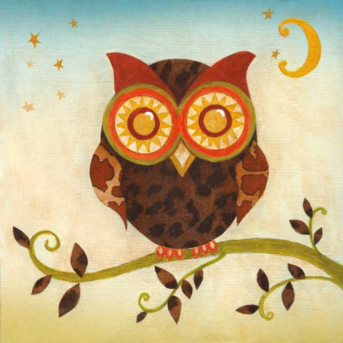 Hootie Black Modern Wood Framed Art Print by Tava Studios
