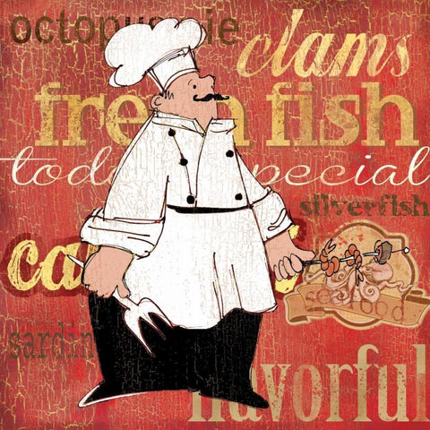 Fresh Fish White Modern Wood Framed Art Print by Robinson, Carol