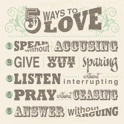 Five Ways To Love Gold Ornate Wood Framed Art Print with Double Matting by Havoc Gifts