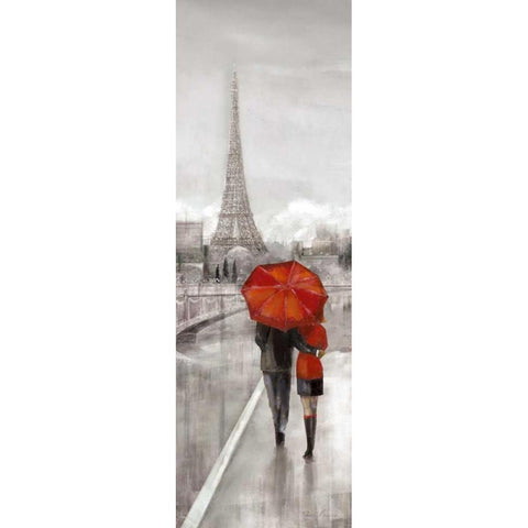 Paris Stroll Black Modern Wood Framed Art Print with Double Matting by Manning, Ruane