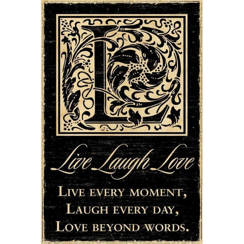 Live Laugh Love White Modern Wood Framed Art Print by Havoc Gifts