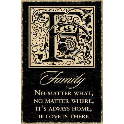 Family Black Modern Wood Framed Art Print with Double Matting by Havoc Gifts