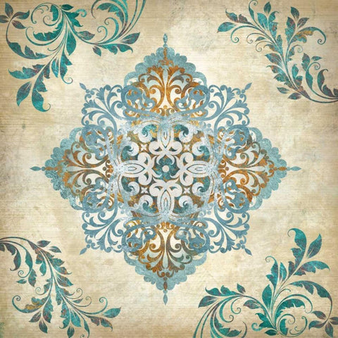 Arabesque I Black Ornate Wood Framed Art Print with Double Matting by Knutsen, Conrad