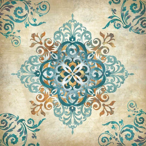 Arabesque II Black Modern Wood Framed Art Print with Double Matting by Knutsen, Conrad