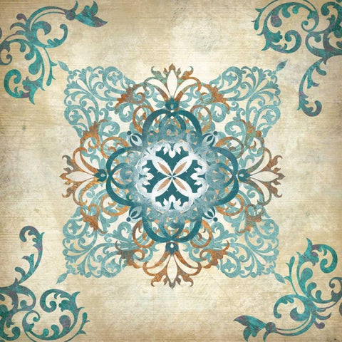 Arabesque IV Black Modern Wood Framed Art Print with Double Matting by Knutsen, Conrad