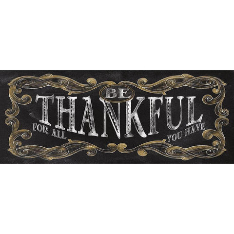 Be Thankful White Modern Wood Framed Art Print by Knutsen, Conrad