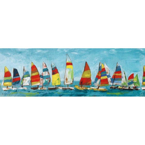 Sailing Away Black Modern Wood Framed Art Print with Double Matting by Craven, Katrina