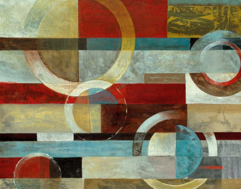 Earths Collide White Modern Wood Framed Art Print with Double Matting by Tava Studios