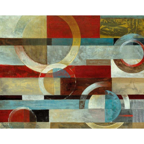 Earths Collide Black Modern Wood Framed Art Print by Tava Studios