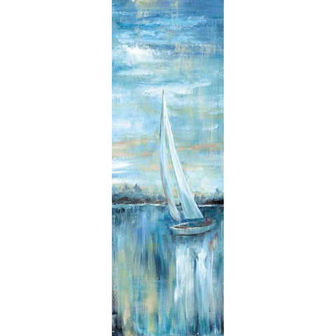 Evening Bay III White Modern Wood Framed Art Print by Nan