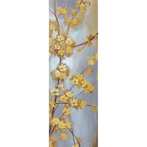 Forsythia Garden I White Modern Wood Framed Art Print by Nan