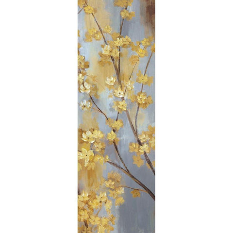 Forsythia Garden II White Modern Wood Framed Art Print by Nan