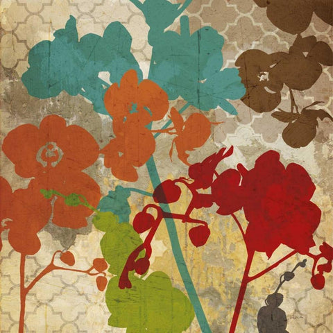 Garden Silhouette Black Ornate Wood Framed Art Print with Double Matting by Craven, Katrina