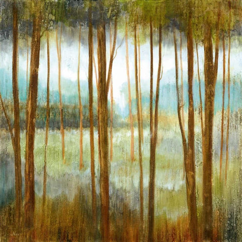 Soft Forest I Black Modern Wood Framed Art Print by Nan