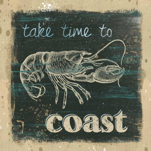 Time to Coast Black Ornate Wood Framed Art Print with Double Matting by Robinson, Carol