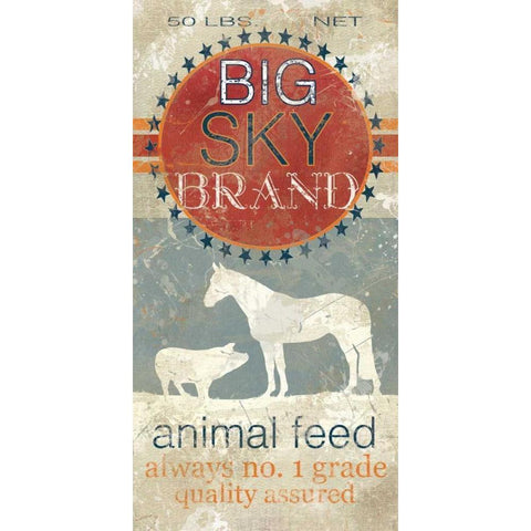 Feed Sack II Gold Ornate Wood Framed Art Print with Double Matting by Robinson, Carol