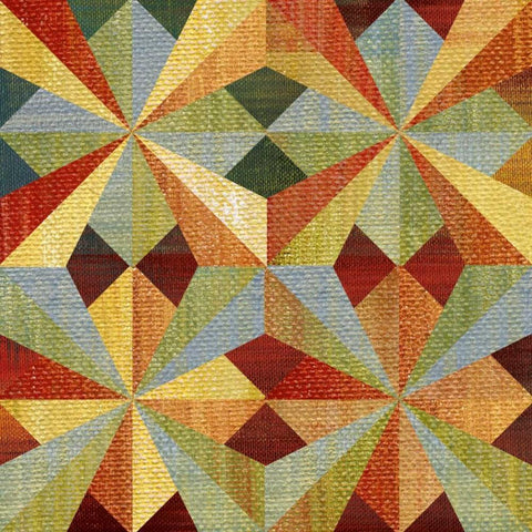 Kaleidoscope Quilt I Gold Ornate Wood Framed Art Print with Double Matting by Craven, Katrina