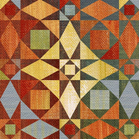 Kaleidoscope Quilt II White Modern Wood Framed Art Print with Double Matting by Craven, Katrina