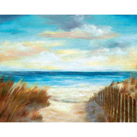 Ocean Breeze Black Modern Wood Framed Art Print with Double Matting by Nan