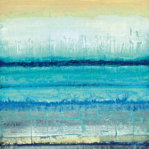 Blue River Black Modern Wood Framed Art Print by Tava Studios