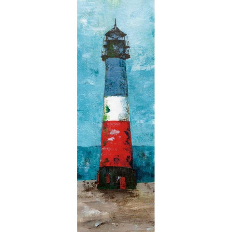 Lighthouse Gold Ornate Wood Framed Art Print with Double Matting by Craven, Katrina