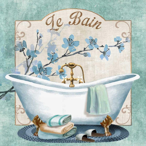 Le Bain White Modern Wood Framed Art Print with Double Matting by Knutsen, Conrad