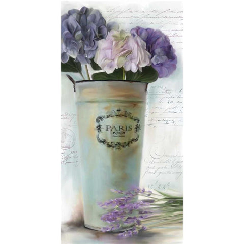 Paris Bouquet I Black Modern Wood Framed Art Print with Double Matting by Robinson, Carol