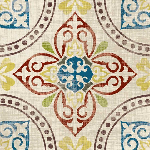 Global Tile I White Modern Wood Framed Art Print by Craven, Katrina