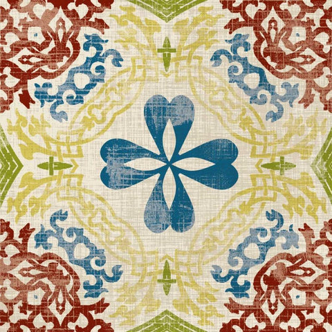 Global Tile III Gold Ornate Wood Framed Art Print with Double Matting by Craven, Katrina
