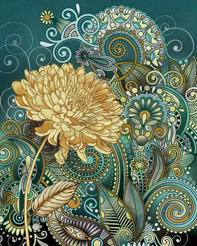 Inspired Blooms I White Modern Wood Framed Art Print with Double Matting by Knutsen, Conrad