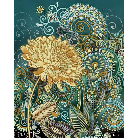 Inspired Blooms I Black Modern Wood Framed Art Print by Knutsen, Conrad