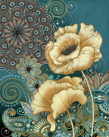 Inspired Blooms II White Modern Wood Framed Art Print with Double Matting by Knutsen, Conrad