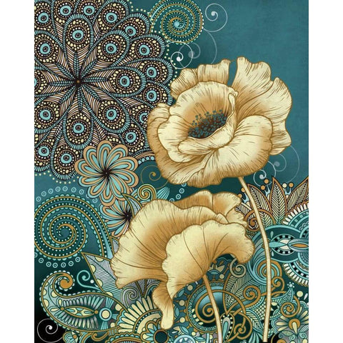Inspired Blooms II Black Modern Wood Framed Art Print by Knutsen, Conrad