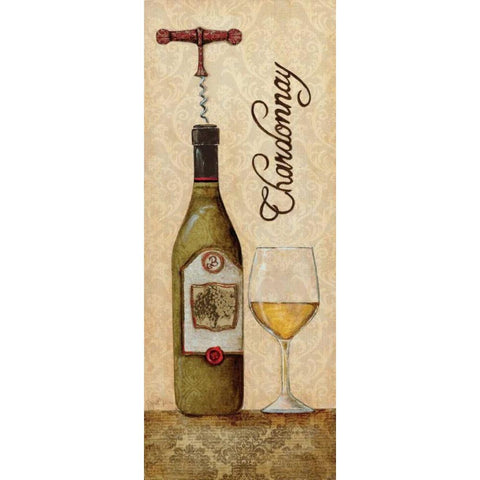 Chardonnay White Modern Wood Framed Art Print by Tava Studios