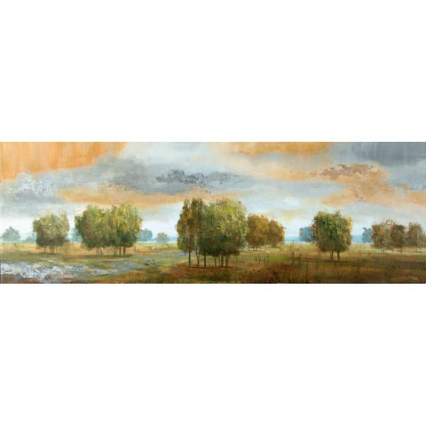 Meadow Vista II Gold Ornate Wood Framed Art Print with Double Matting by Nan