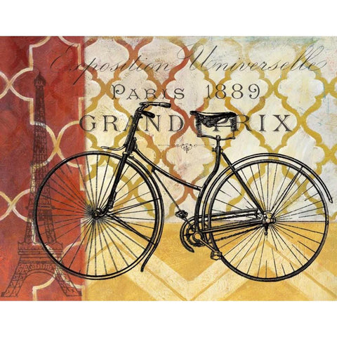 Cyclisme I Gold Ornate Wood Framed Art Print with Double Matting by Nan