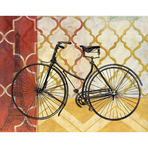 Cyclisme III Gold Ornate Wood Framed Art Print with Double Matting by Nan