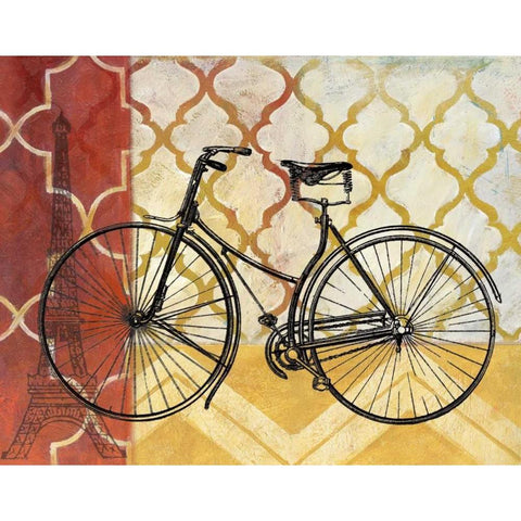 Cyclisme III White Modern Wood Framed Art Print by Nan