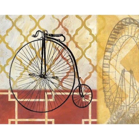 Cyclisme IV Gold Ornate Wood Framed Art Print with Double Matting by Nan