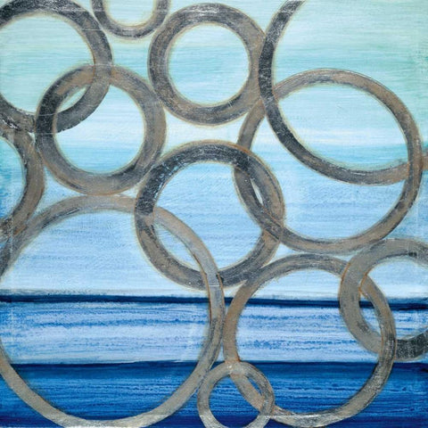Circular View Black Modern Wood Framed Art Print by Tava Studios