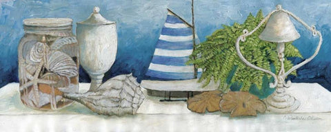 Beach Memories II Black Ornate Wood Framed Art Print with Double Matting by Olson, Charlene